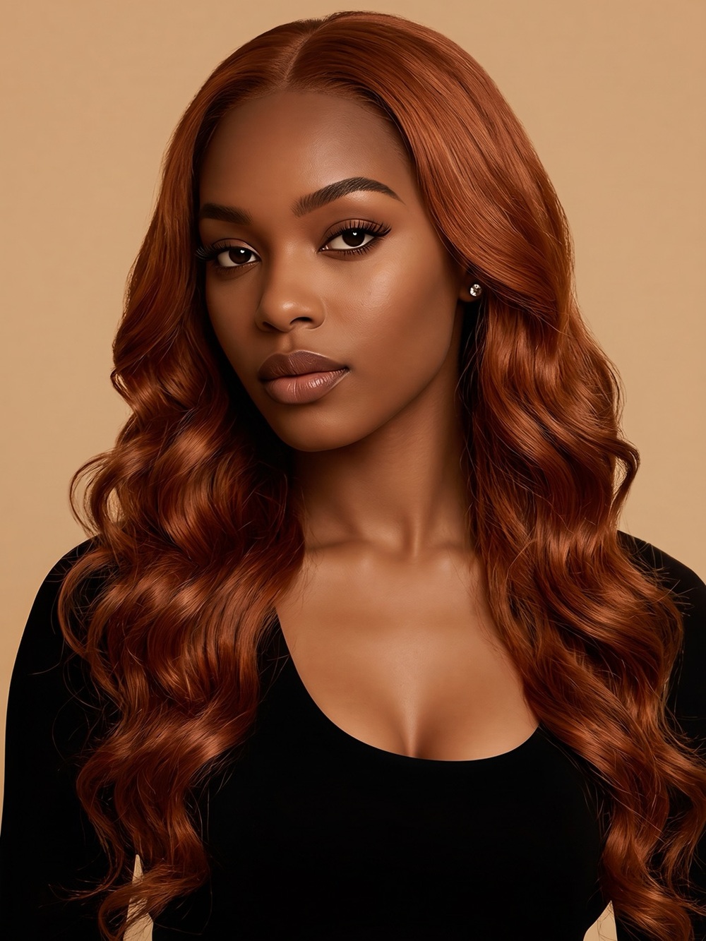 Natural Copper Red Women’s Hair Extension - Lightweight, Shiny Finish